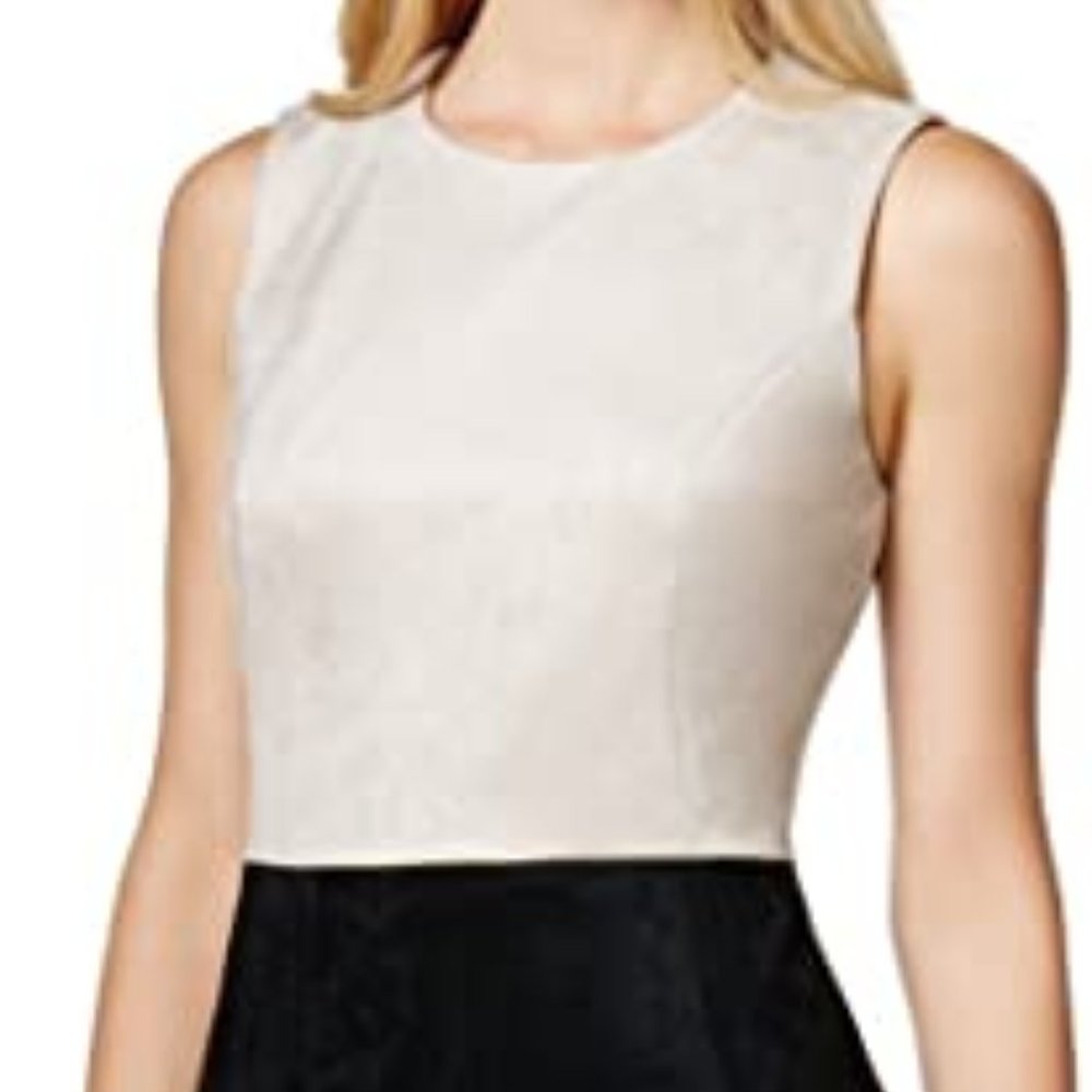 Calvin Klein Beige Womens Petite Faux Suede Sheath Dress Black 8P